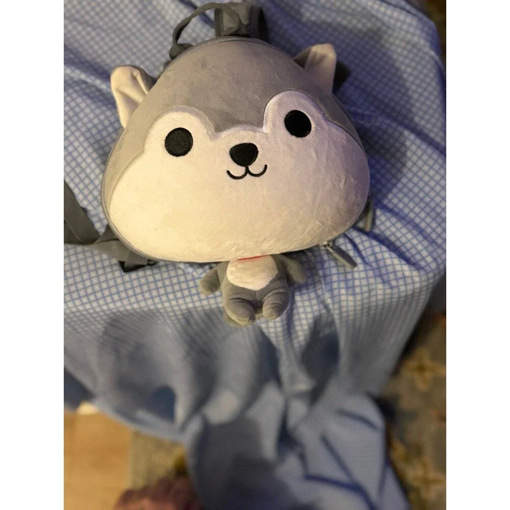 Toddler Happy Wolf Plush Kids Backpack